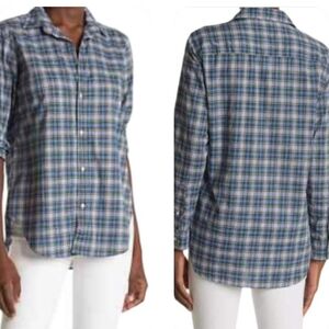 Frank & Eileen Button Down Shirt Plaid Blue Green Size M NWOT